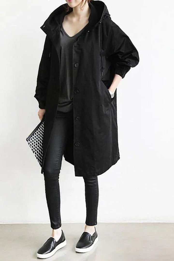 Phoebe | Women's Hooded Longline Waterproof Trench Coat Oversized Fit