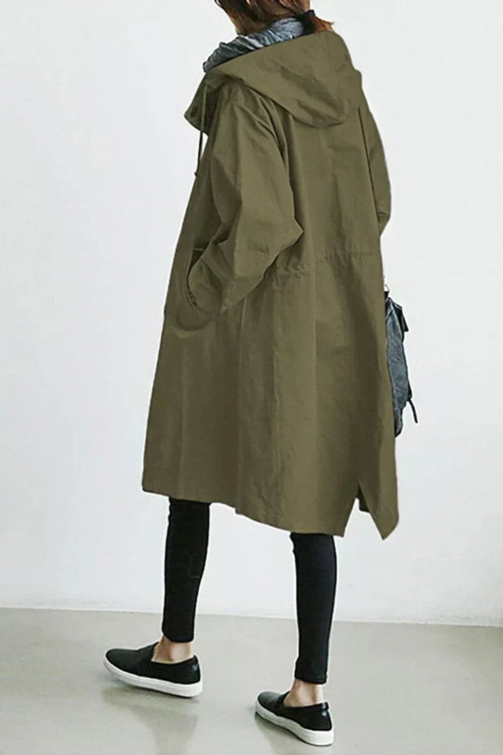 Phoebe | Women's Hooded Longline Waterproof Trench Coat Oversized Fit