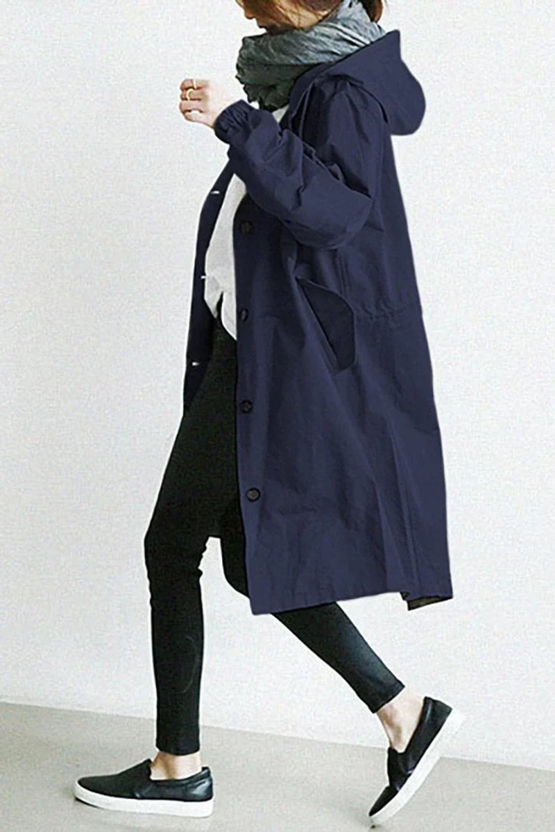 Phoebe | Women's Hooded Longline Waterproof Trench Coat Oversized Fit