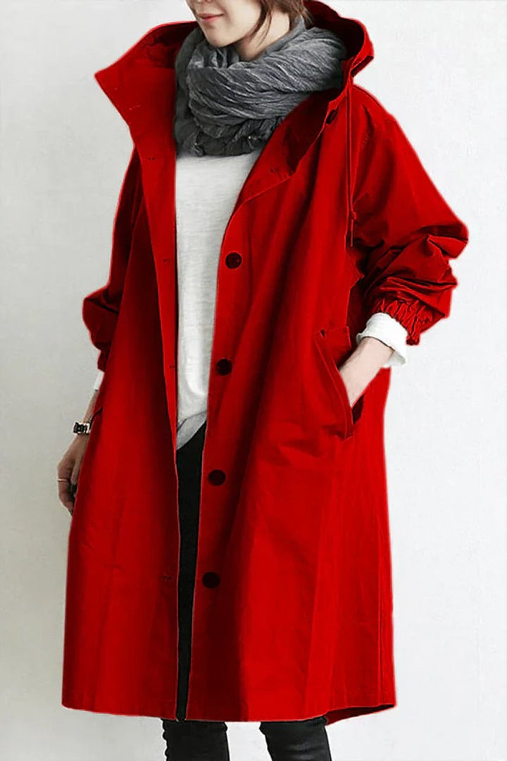 Phoebe | Women's Hooded Longline Waterproof Trench Coat Oversized Fit