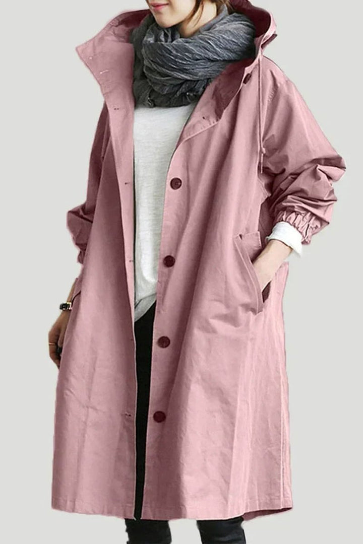 Phoebe | Women's Hooded Longline Waterproof Trench Coat Oversized Fit