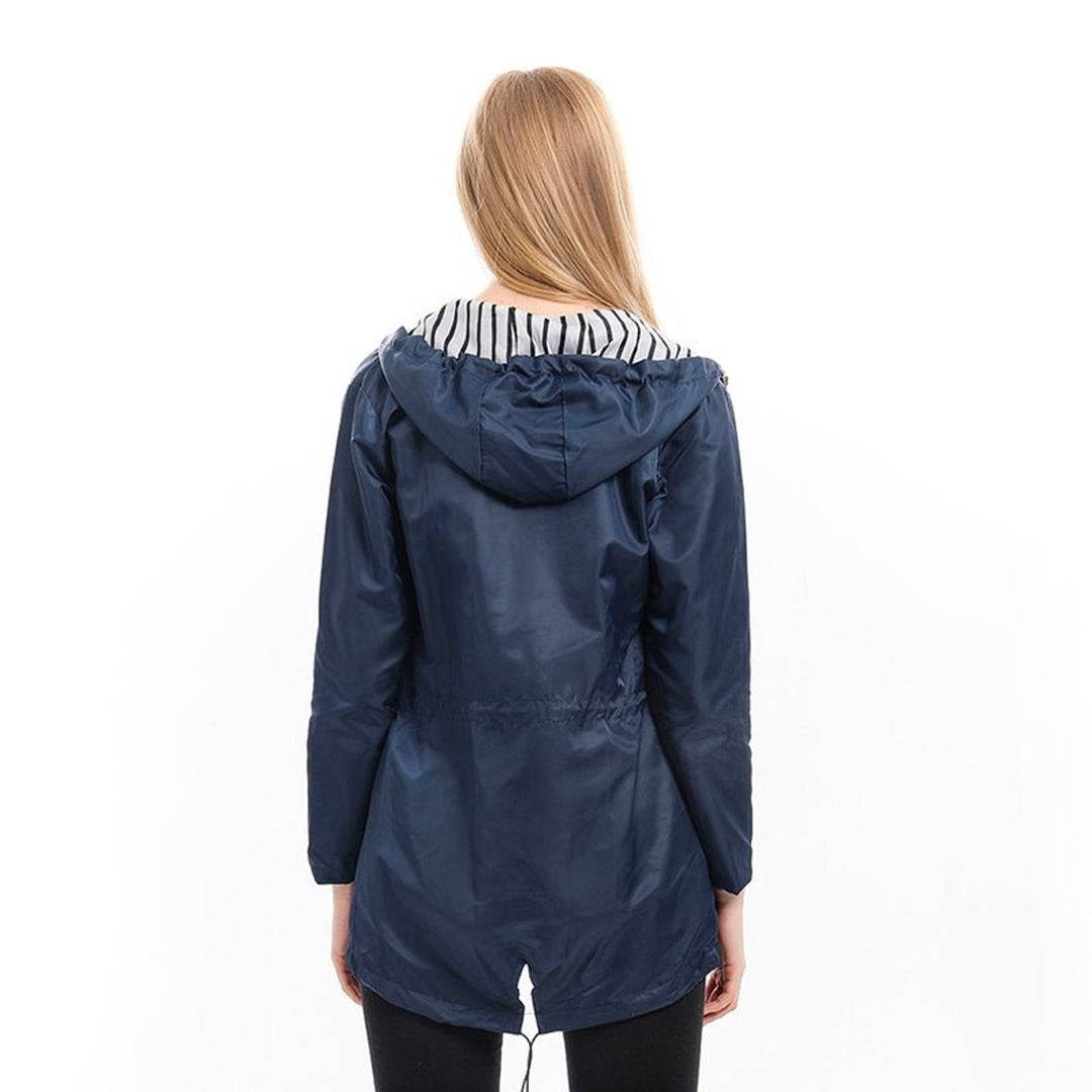 Isla | Women's Hooded Waterproof Drawstring Trench Coat Rain Mac