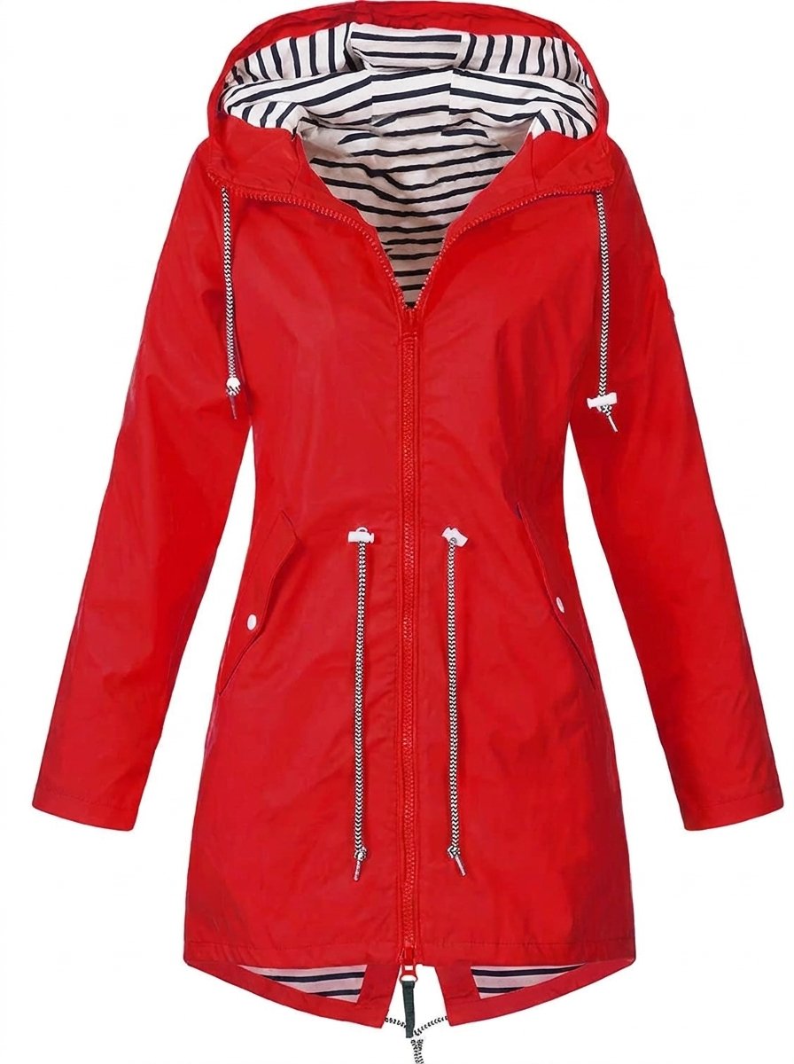 Isla | Women's Hooded Waterproof Drawstring Trench Coat Rain Mac