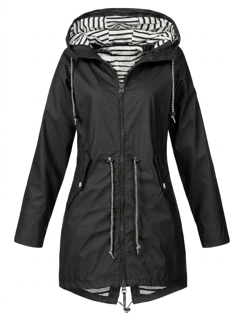 Isla | Women's Hooded Waterproof Drawstring Trench Coat Rain Mac