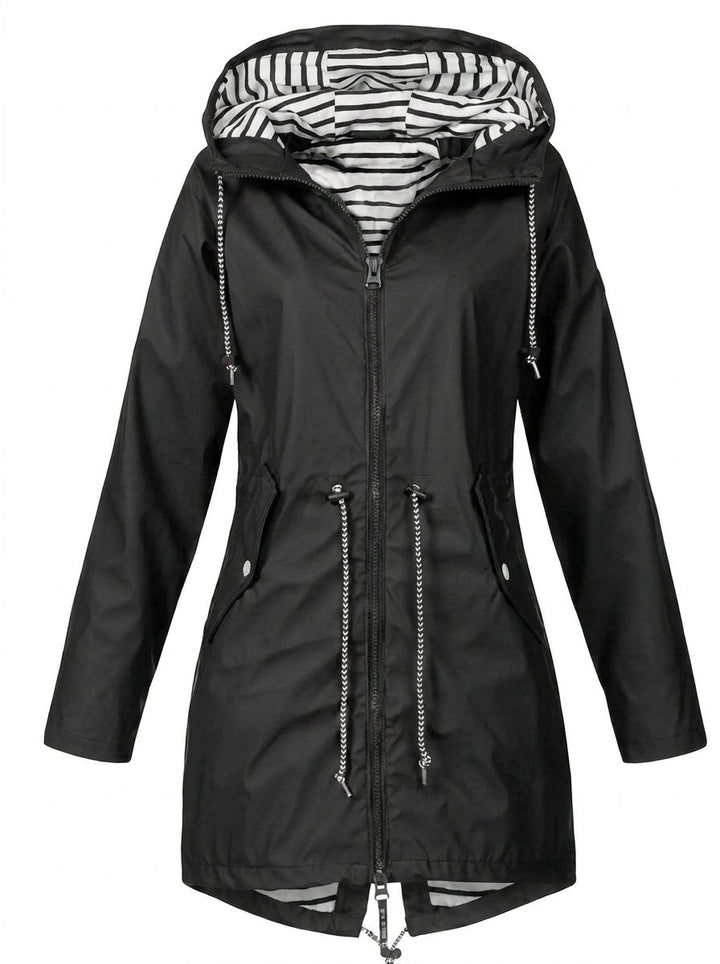 Isla | Women's Hooded Waterproof Drawstring Trench Coat Rain Mac