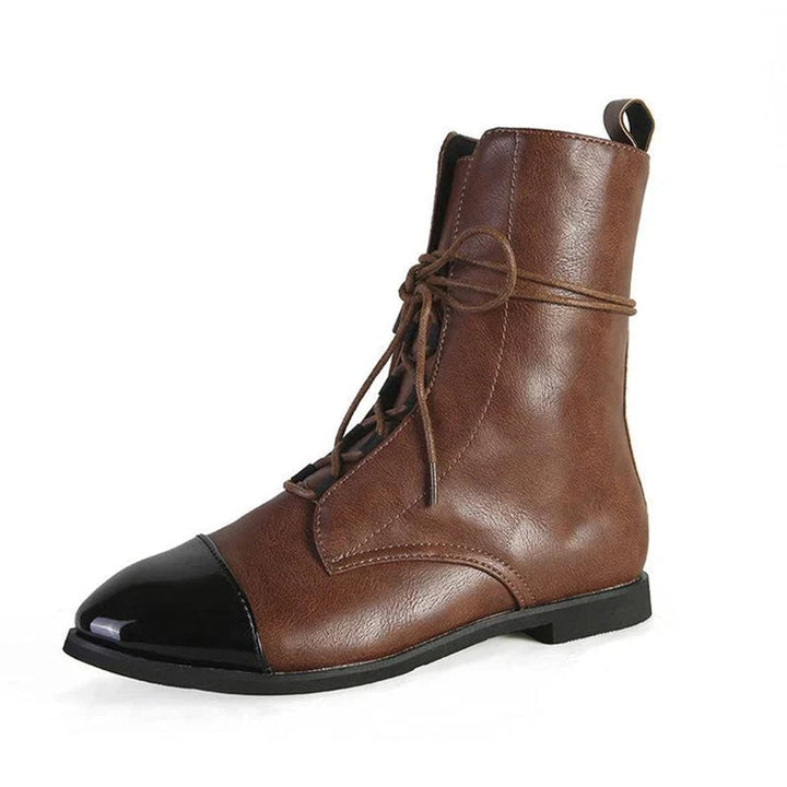 Grace | Women's Lace-Up Leather Ankle Boots Vintage Combat Style