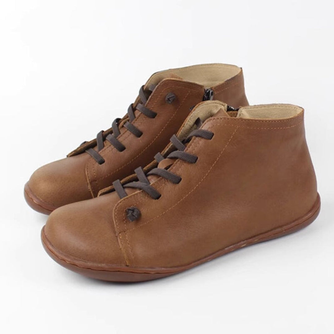 Florence | Women's Lace-Up Suede Leather Ankle Boots Side-Zip