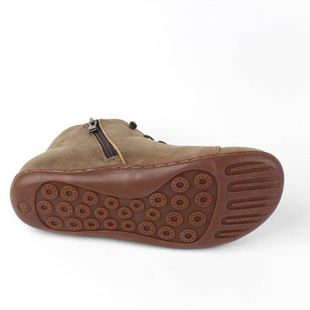 Florence | Women's Lace-Up Suede Leather Ankle Boots Side-Zip