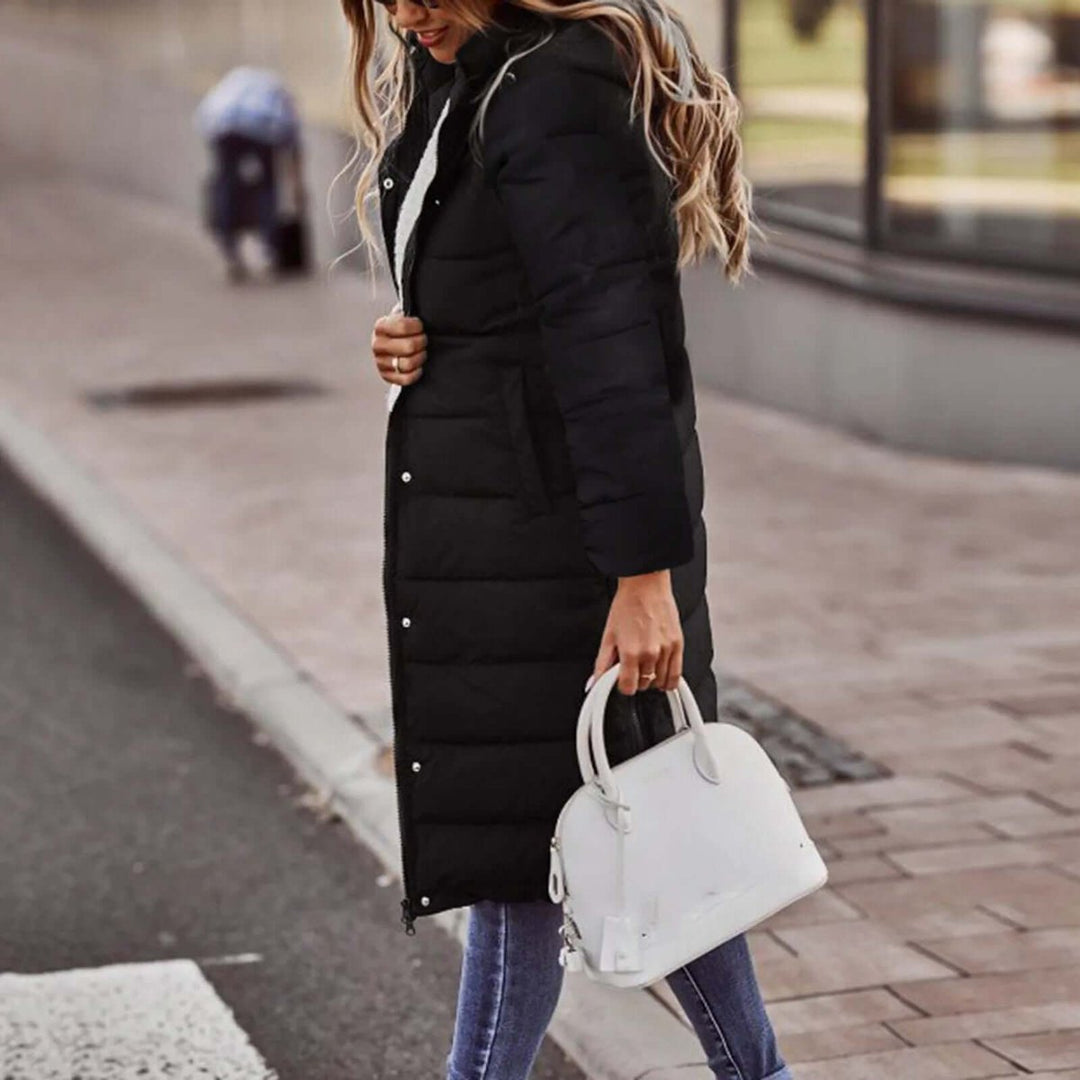 Evelyn | Women's Ladies Puffer Jacket Long Quilted Hooded Winter Coat