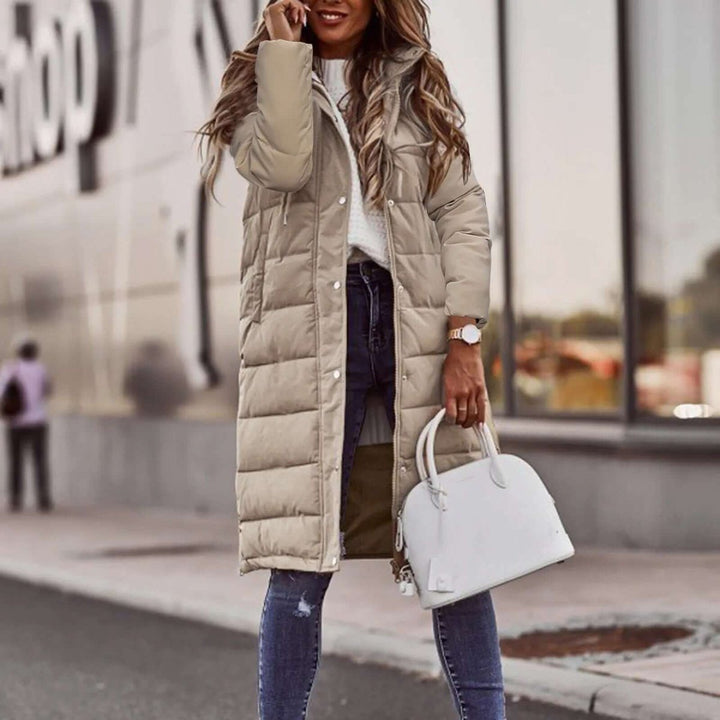 Evelyn | Women's Ladies Puffer Jacket Long Quilted Hooded Winter Coat