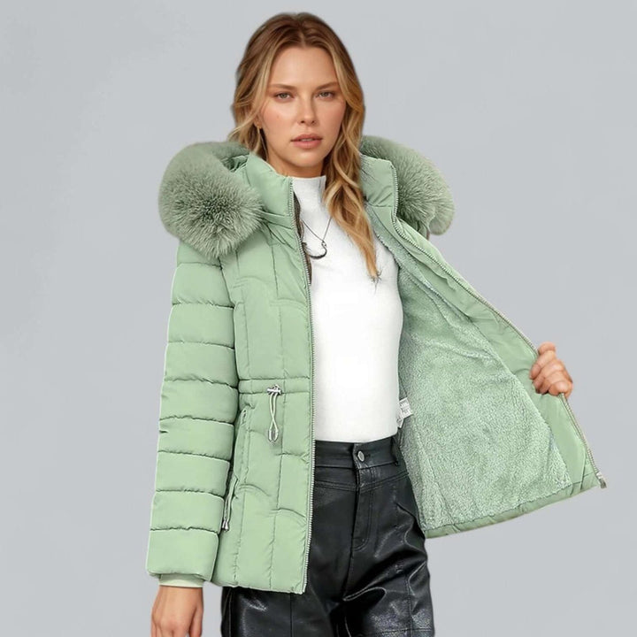 Lily | Women's Ladies Puffer Jacket Padded Coat Faux Fur Hood
