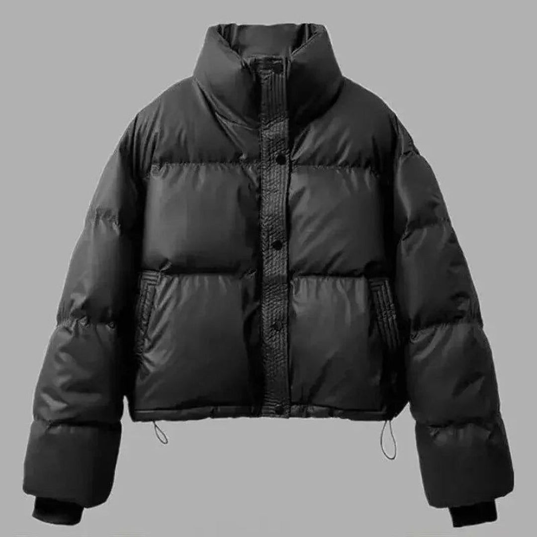 Ella | Women's Ladies Puffer Jacket Short Cropped PU Winter Coat