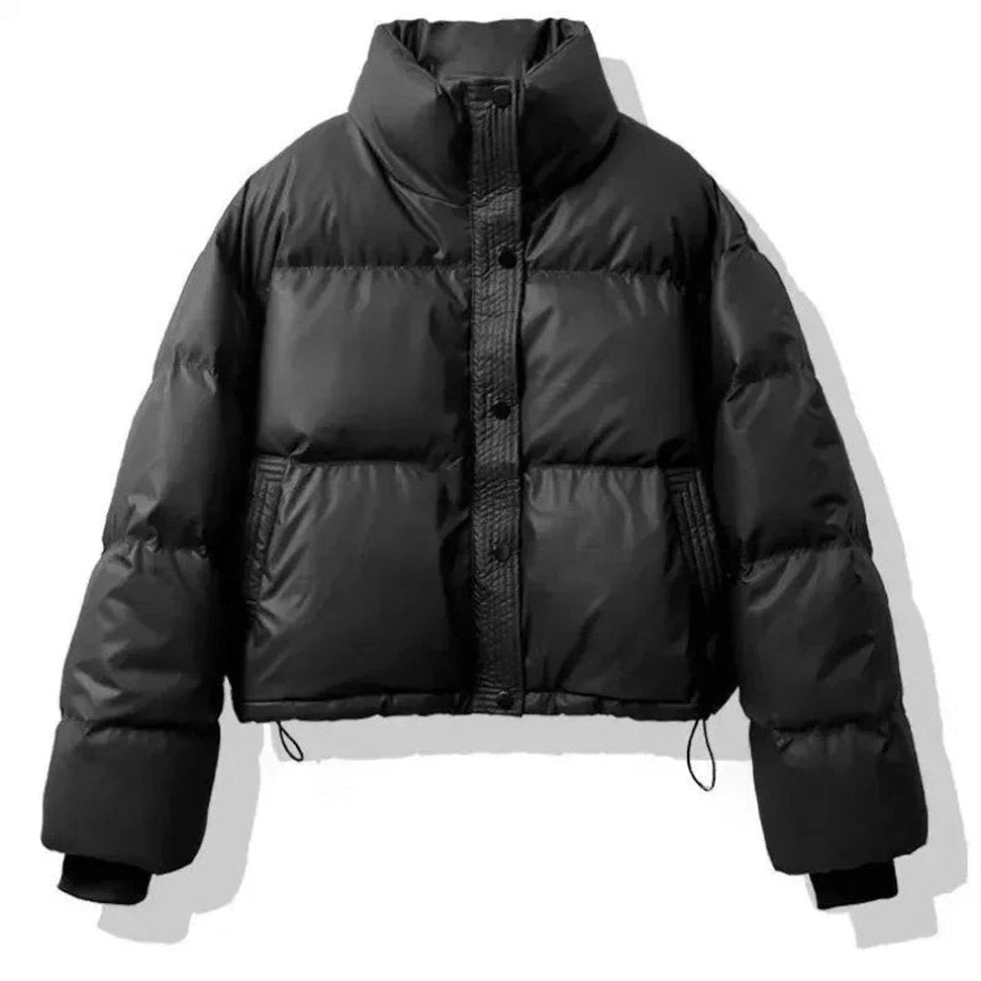 Ella | Women's Ladies Puffer Jacket Short Cropped PU Winter Coat