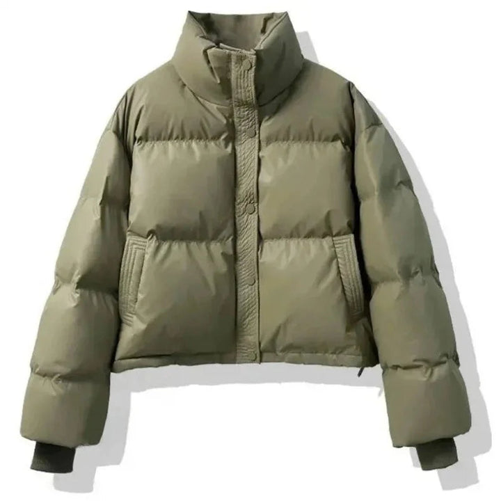 Ella | Women's Ladies Puffer Jacket Short Cropped PU Winter Coat