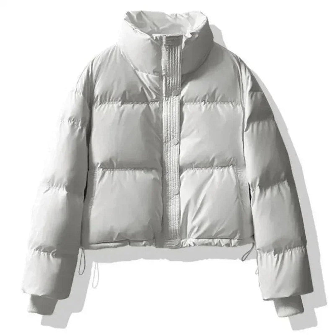 Ella | Women's Ladies Puffer Jacket Short Cropped PU Winter Coat