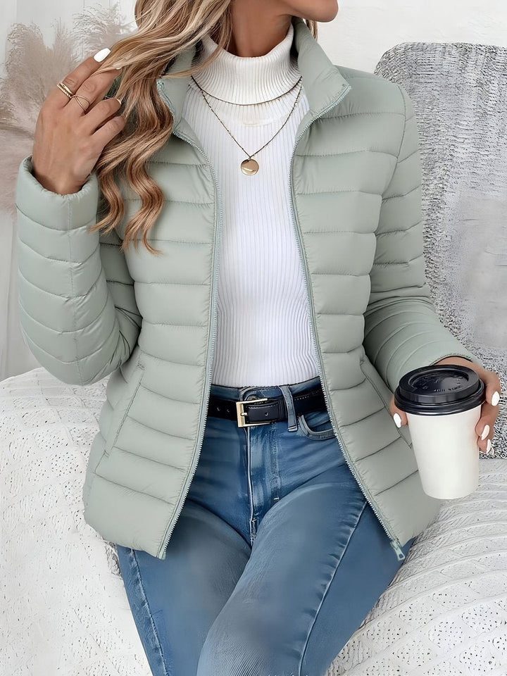 Florence | Women's Ladies Puffer Jacket Slim-Fit Quilted Winter Coat Stand Collar