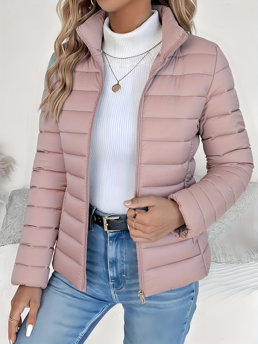 Florence | Women's Ladies Puffer Jacket Slim-Fit Quilted Winter Coat Stand Collar