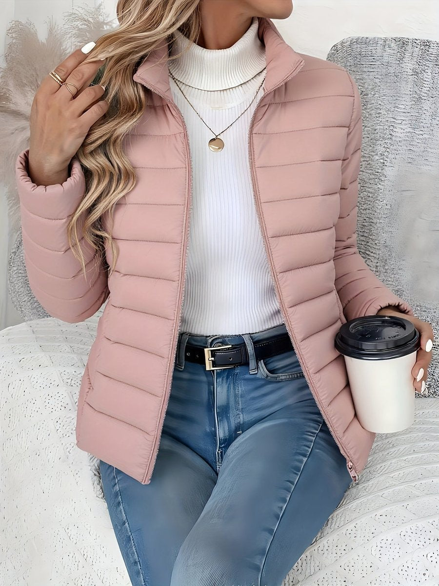 Florence | Women's Ladies Puffer Jacket Slim-Fit Quilted Winter Coat Stand Collar