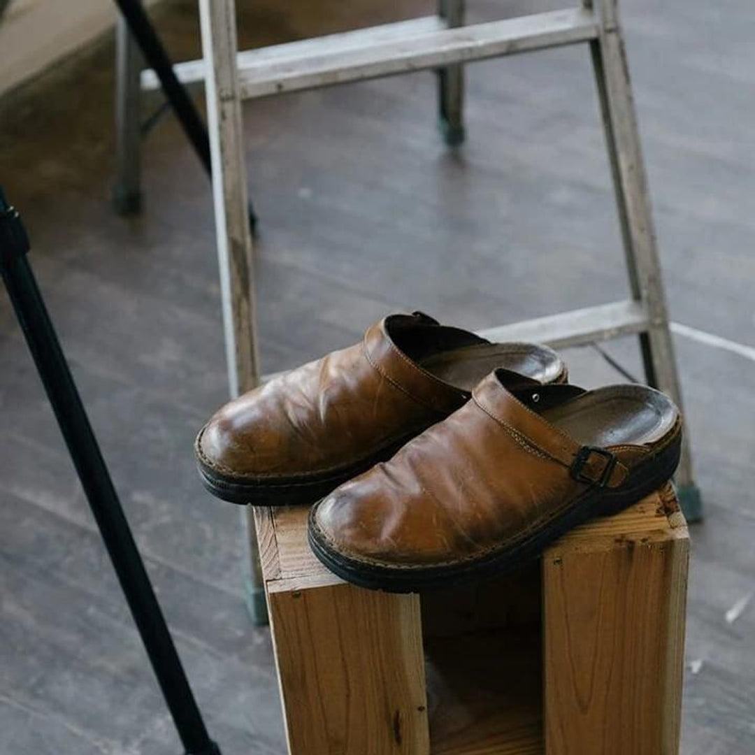Lily | Women's Leather Mule Clogs Buckle Strap Slip-On
