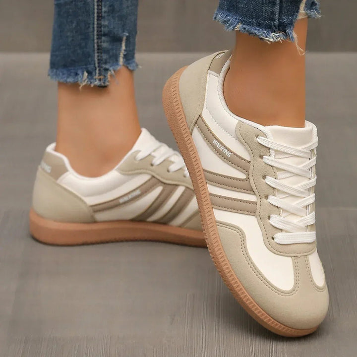 Lily | Women's Leopard Print Arch-Support Lace-Up Walking Trainers