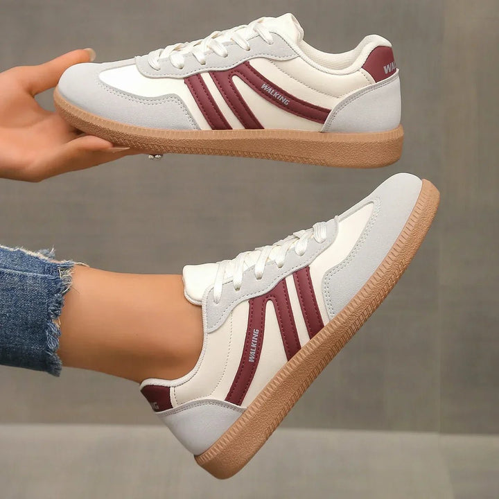 Lily | Women's Leopard Print Arch-Support Lace-Up Walking Trainers