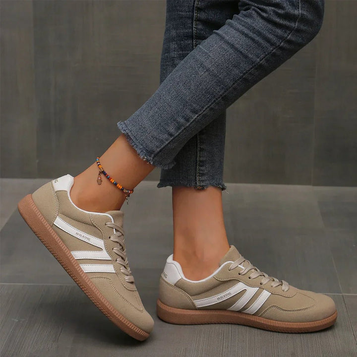 Lily | Women's Leopard Print Arch-Support Lace-Up Walking Trainers