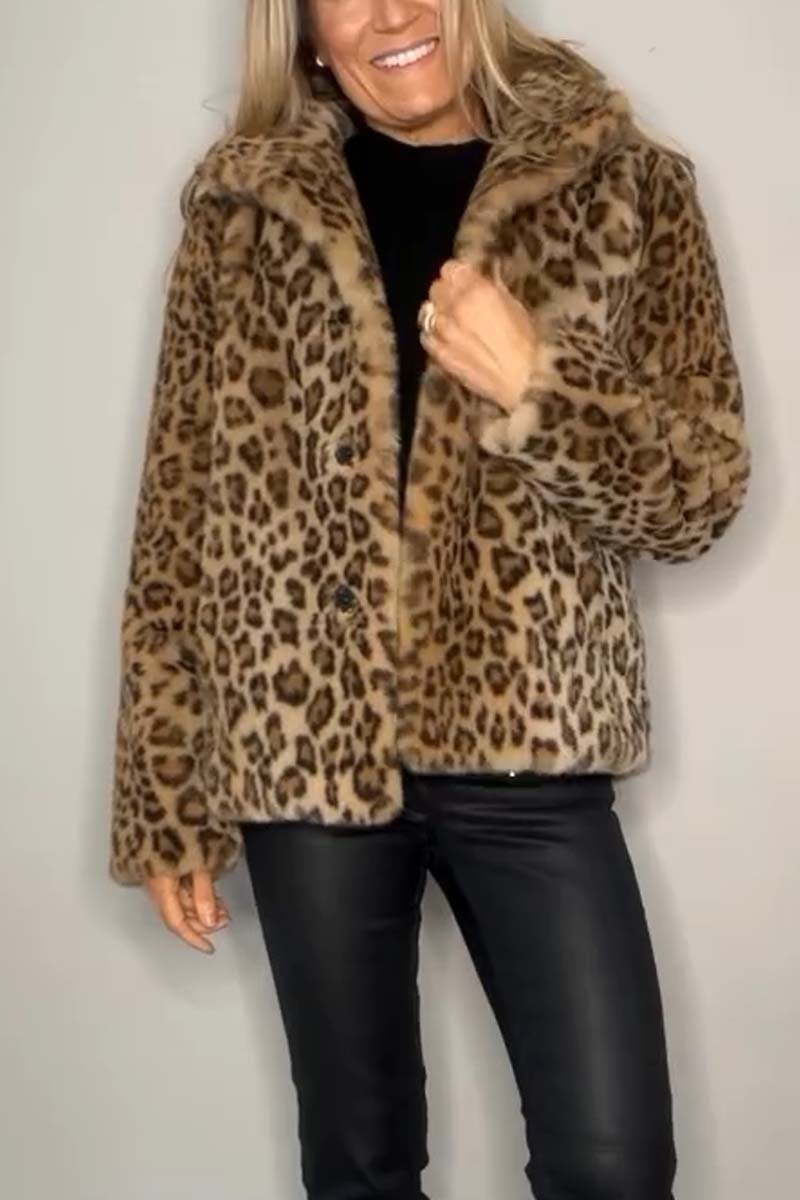 Emily | Women's Leopard Print Faux Fur Longline Winter Coat