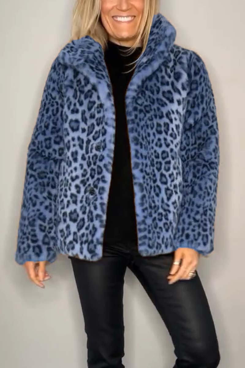 Emily | Women's Leopard Print Faux Fur Longline Winter Coat