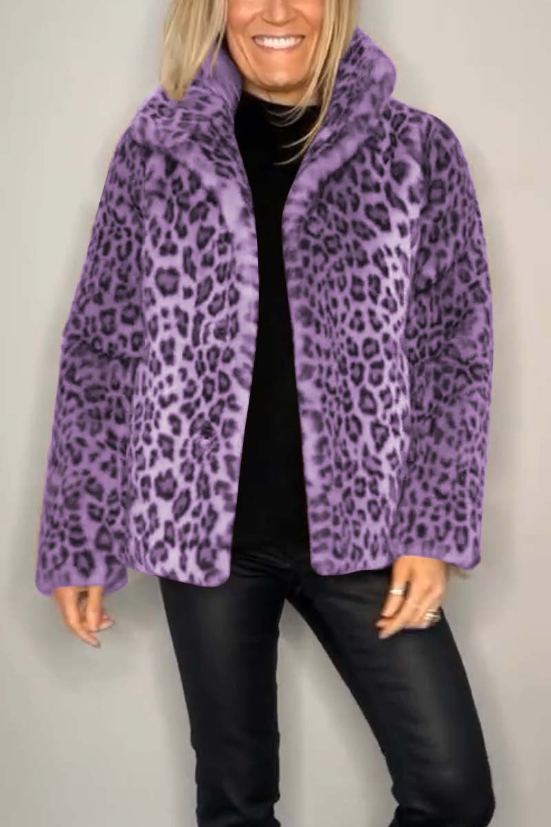 Emily | Women's Leopard Print Faux Fur Longline Winter Coat