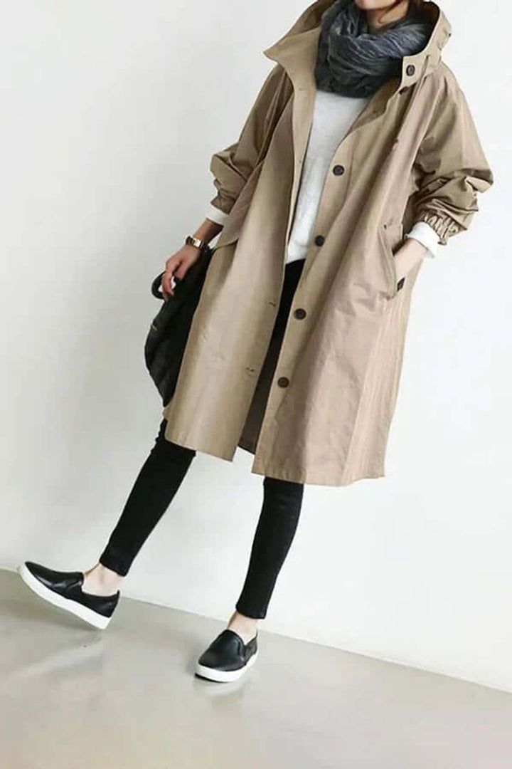 Amelia | Women's Lightweight Hooded Waterproof Trench Coat