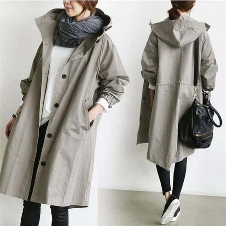 Amelia | Women's Lightweight Hooded Waterproof Trench Coat