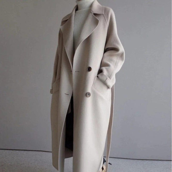 Lily | Women's Long Double-Breasted Wool Coat Belted Trench