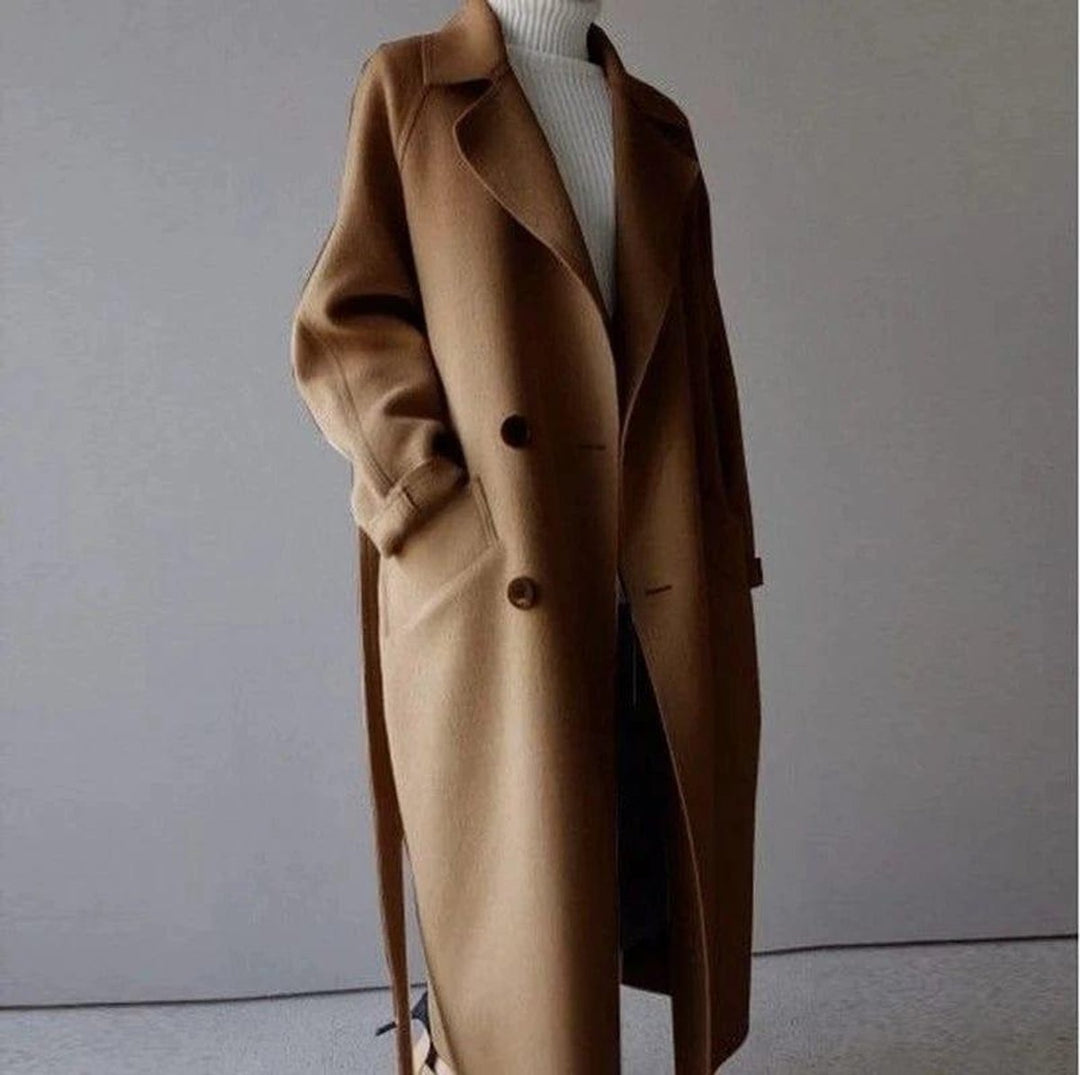Lily | Women's Long Double-Breasted Wool Coat Belted Trench