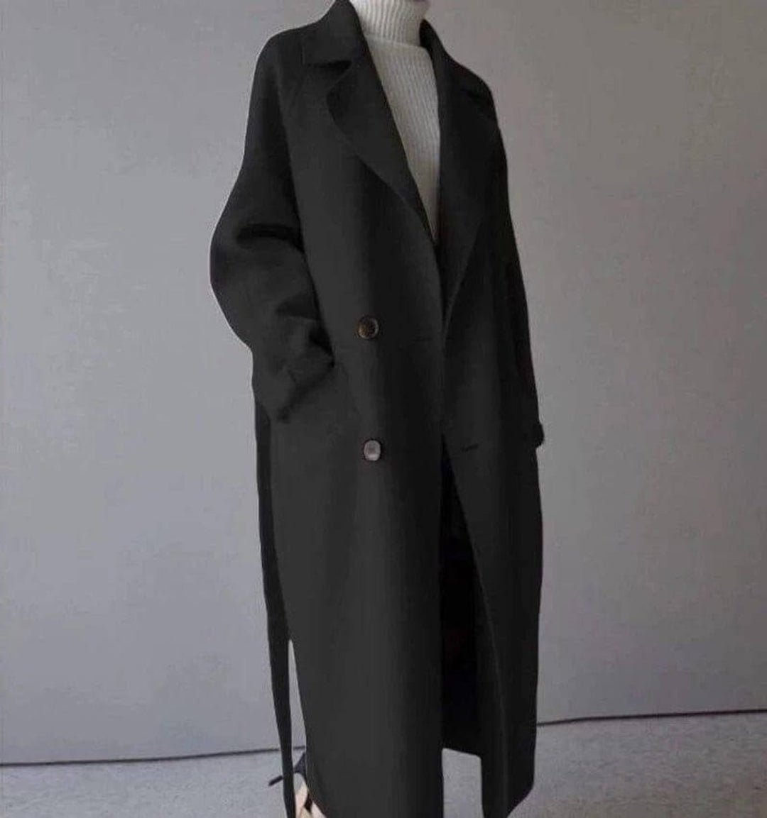 Lily | Women's Long Double-Breasted Wool Coat Belted Trench