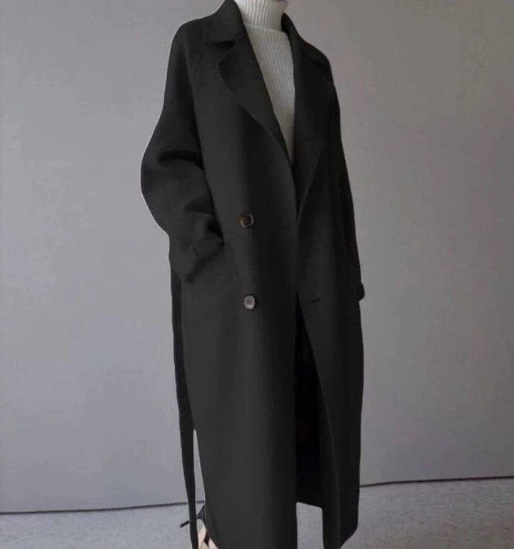 Lily | Women's Long Double-Breasted Wool Coat Belted Trench