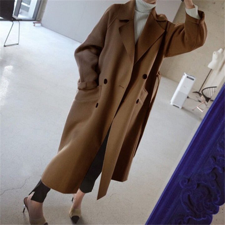 Lily | Women's Long Double-Breasted Wool Coat Trench Coat