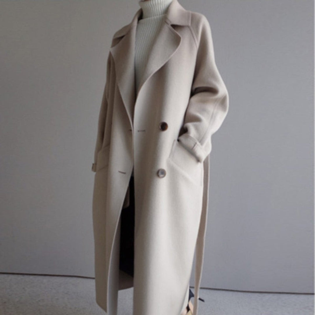 Lily | Women's Long Double-Breasted Wool Coat Trench Coat
