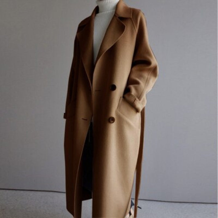 Lily | Women's Long Double-Breasted Wool Coat Trench Coat