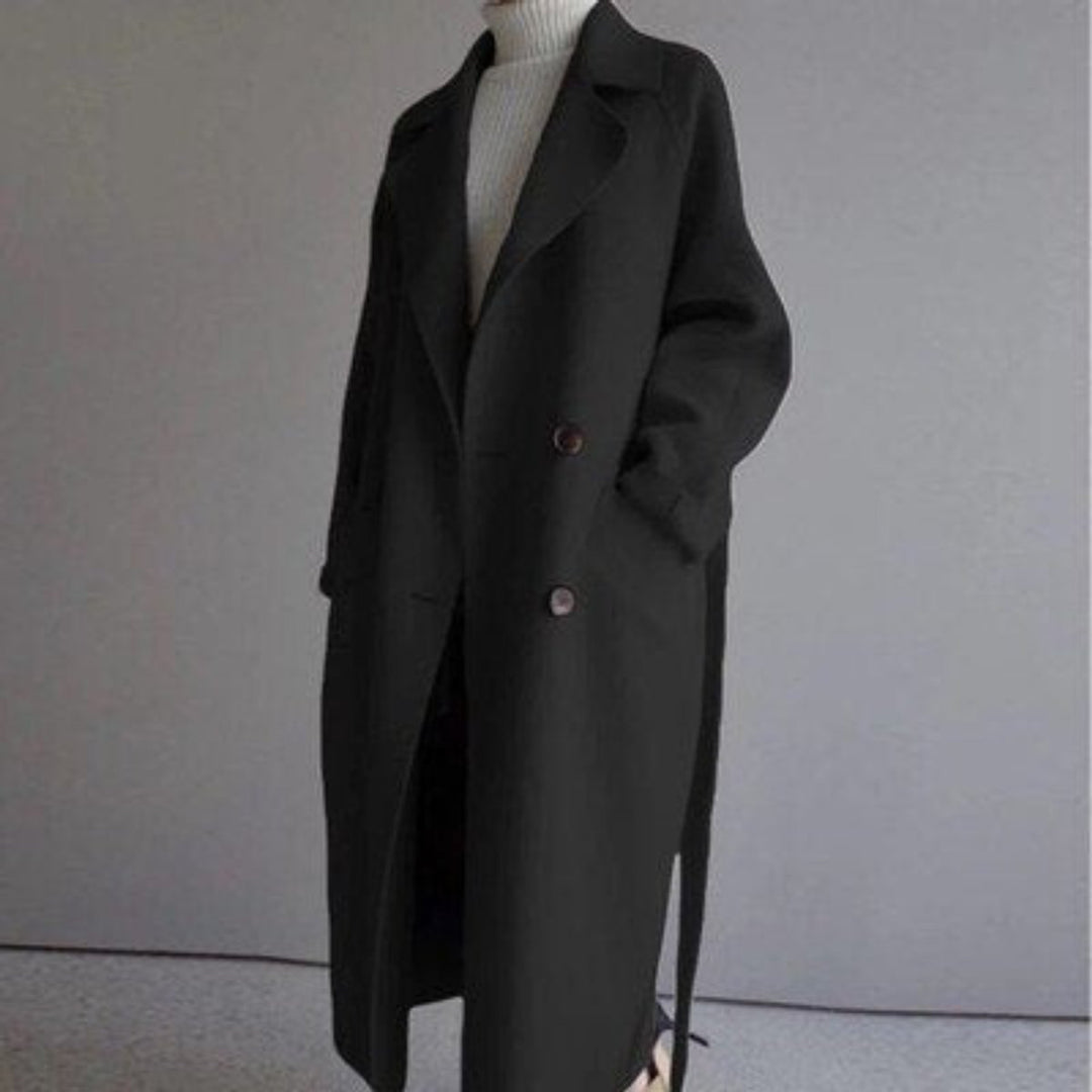 Lily | Women's Long Double-Breasted Wool Coat Trench Coat