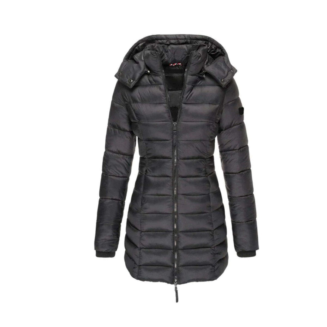Evelyn | Women's Long Hooded Ladies Puffer Jacket Quilted Winter Coat