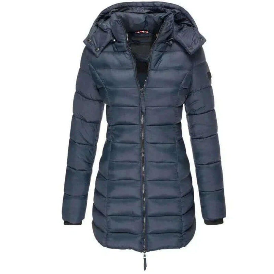 Evelyn | Women's Long Hooded Ladies Puffer Jacket Quilted Winter Coat