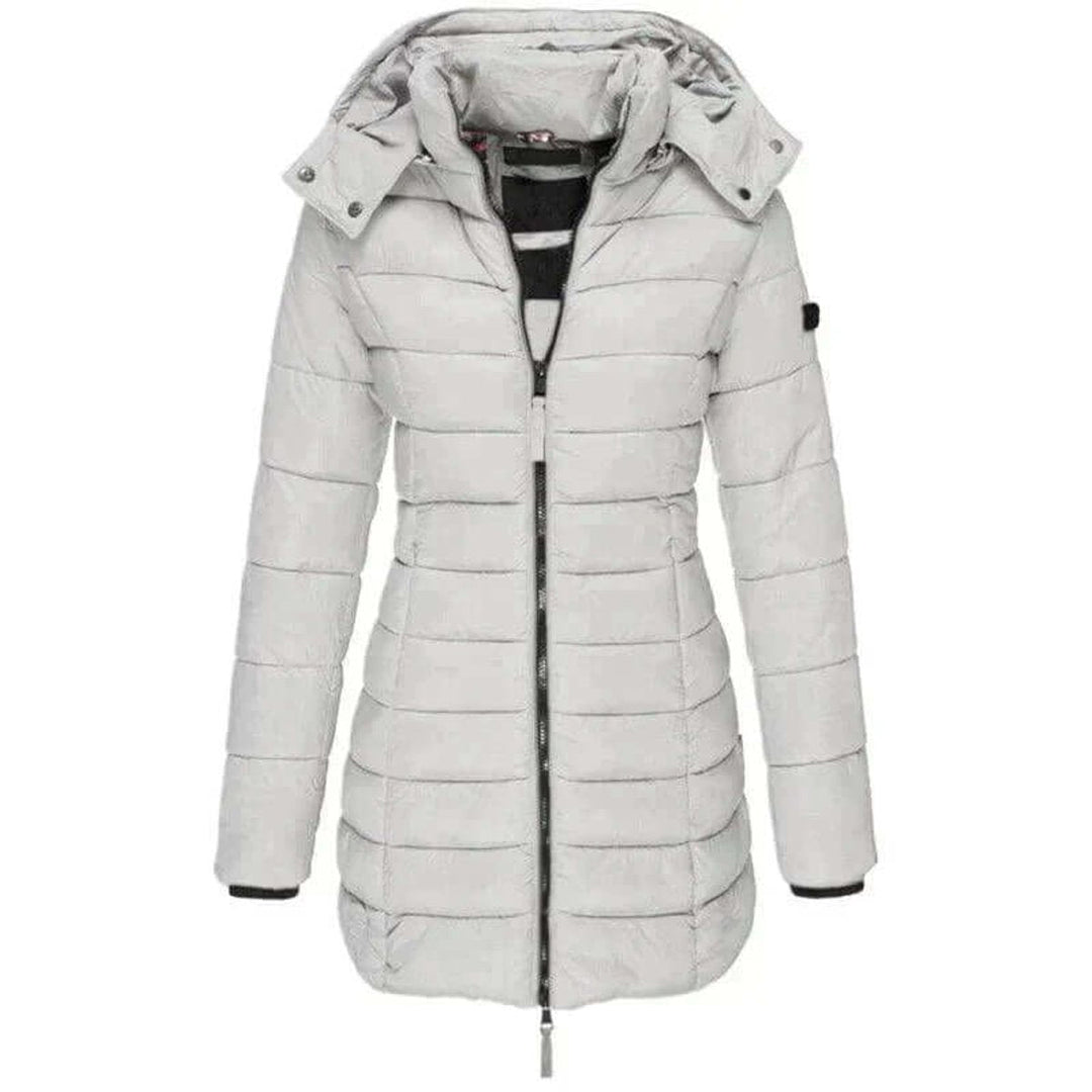 Evelyn | Women's Long Hooded Ladies Puffer Jacket Quilted Winter Coat