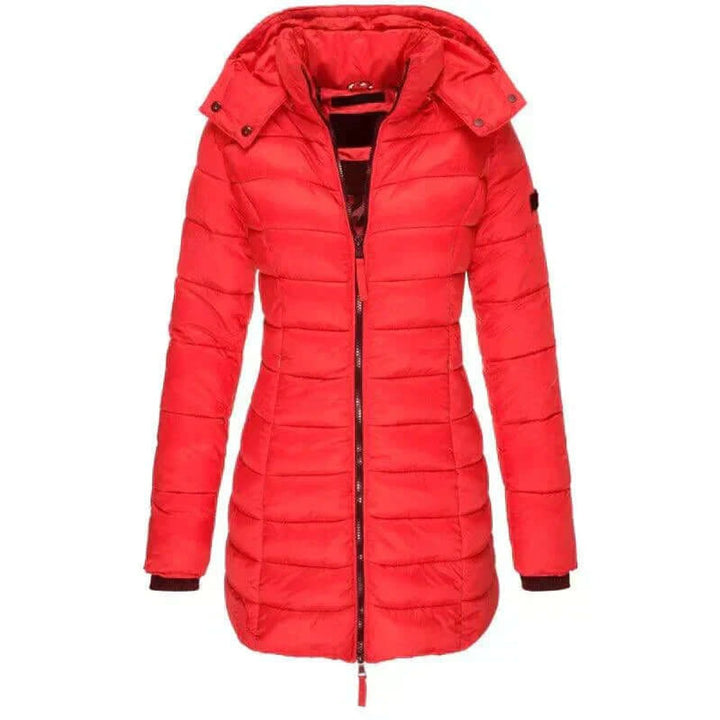 Evelyn | Women's Long Hooded Ladies Puffer Jacket Quilted Winter Coat
