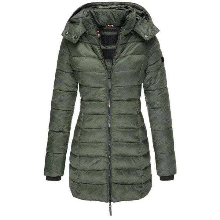 Evelyn | Women's Long Hooded Ladies Puffer Jacket Quilted Winter Coat