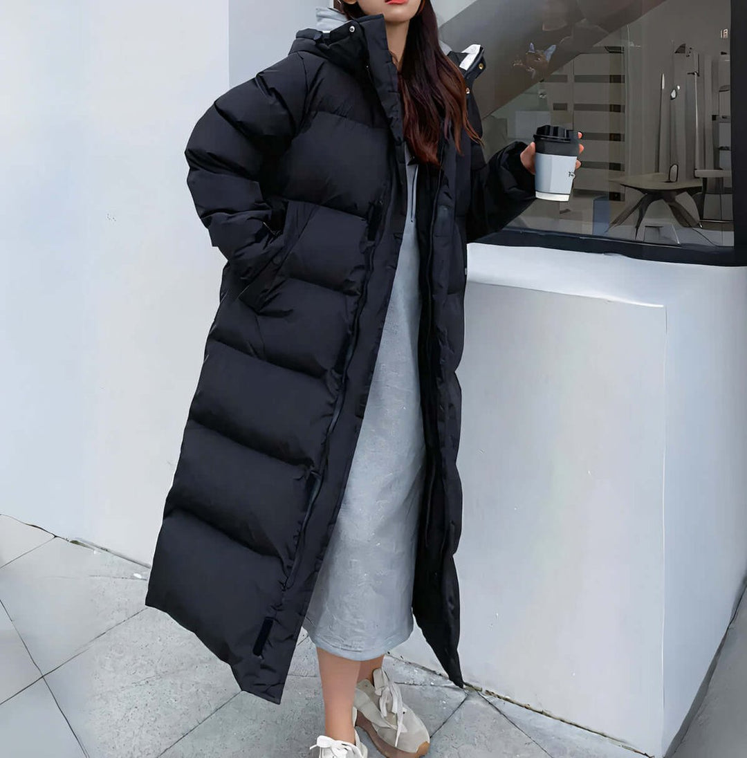 Isla | Women's Long Hooded Puffer Coat Oversized Ladies Puffer Jacket