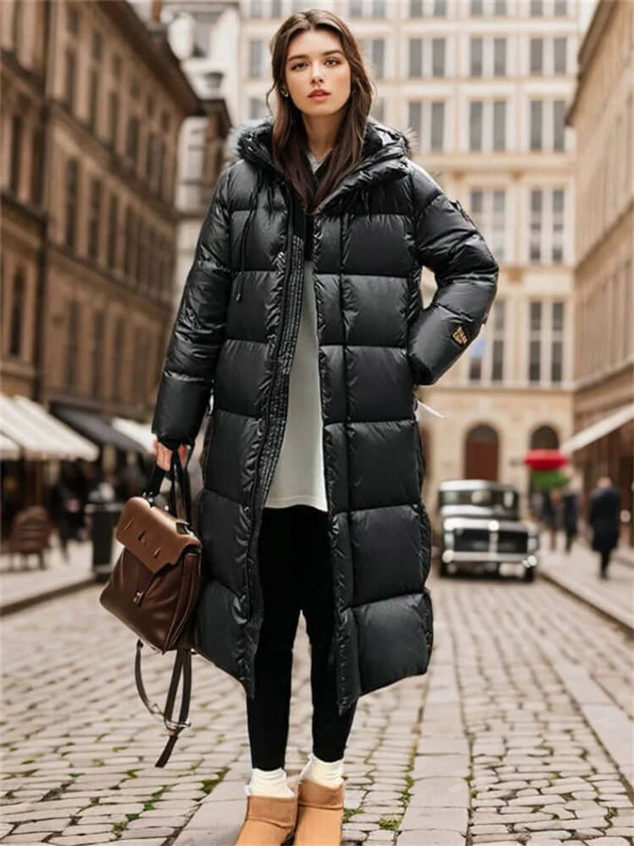 Sienna | Women's Long Hooded Puffer Jacket Relaxed Fit Ladies Coat