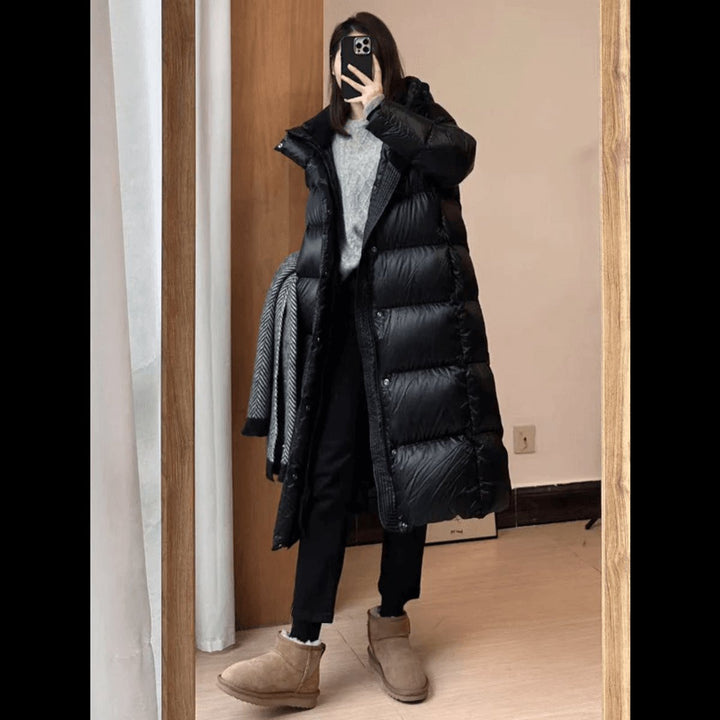 Sienna | Women's Long Hooded Puffer Jacket Relaxed Fit Ladies Coat