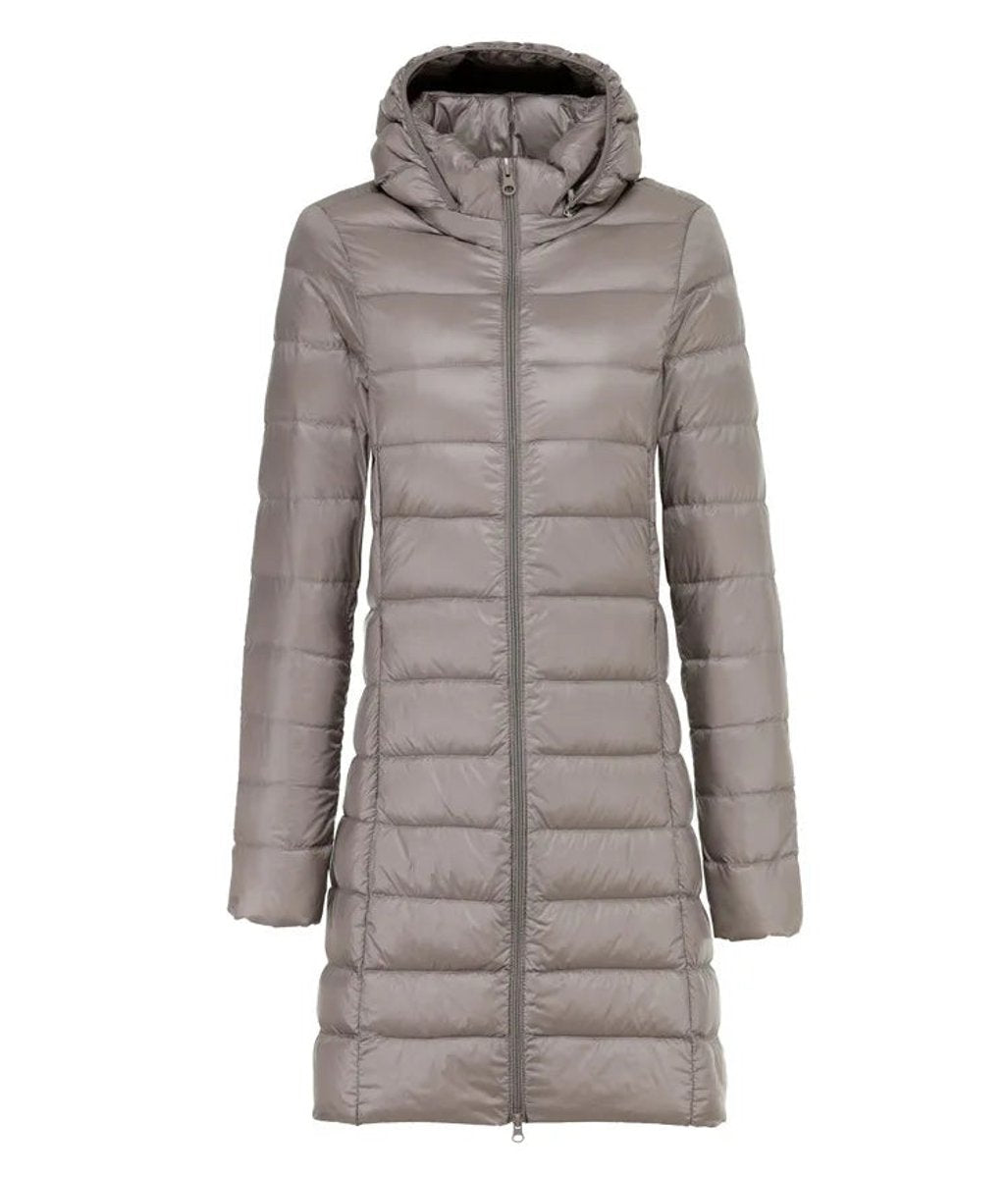 Olivia | Women's Long Hooded Quilted Ladies Puffer Jacket Coat