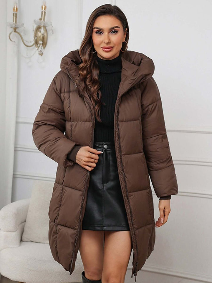 Rosie | Women's Long Hooded Quilted Ladies Puffer Jacket Coat