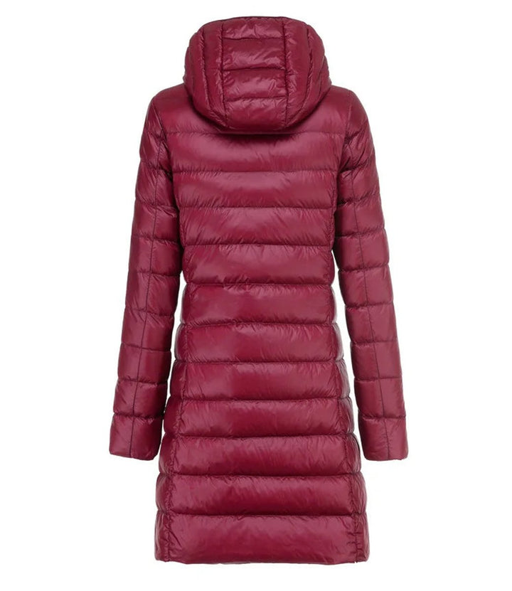 Olivia | Women's Long Hooded Quilted Ladies Puffer Jacket Coat